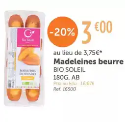 L'Eau Vive BIO SOLEIL Madeleines beurre offre