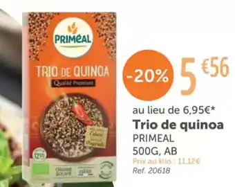 L'Eau Vive PRIMEAL Trio de quinoa offre