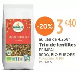 L'Eau Vive PRIMEAL Trio de lentilles offre