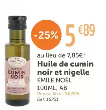 L'Eau Vive ÉMILE NOËL Huile de cumin noir et nigelle offre