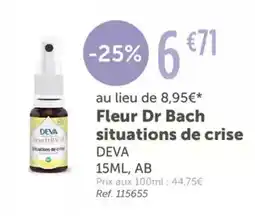 L'Eau Vive DEVA Fleur Dr Bach situations de crise offre