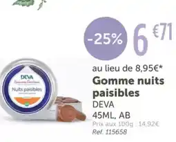 L'Eau Vive DEVA Gomme nuits paisibles offre