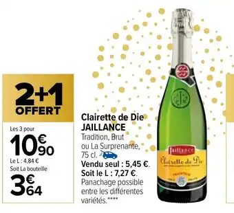 Carrefour Clairette De Die Jaillance offre