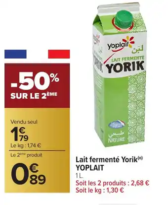 Carrefour YOPLAIT Lait fermenté Yorik offre