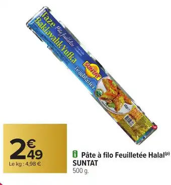 Carrefour SUNTAT Pâte à filo Feuilletée Halal offre