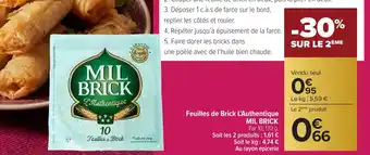 Carrefour MIL BRICK Feuilles de Brick L'Authentique offre