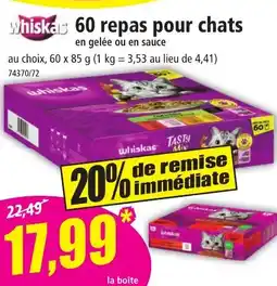 Norma Whiskas 60 repas pour chats offre