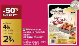 Carrefour ORIENTAL VIANDES Mini saucisses cocktails à l'orientale halal offre