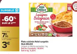 Carrefour ISLA DELICE Plats cuisinés Halal surgelés offre