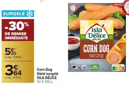 Carrefour ISLA DÉLICE Corn Dog Halal surgelé offre