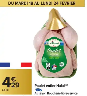 Carrefour Poulet entier Halal offre