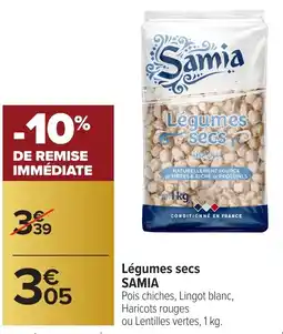 Carrefour SAMIA Légumes secs offre