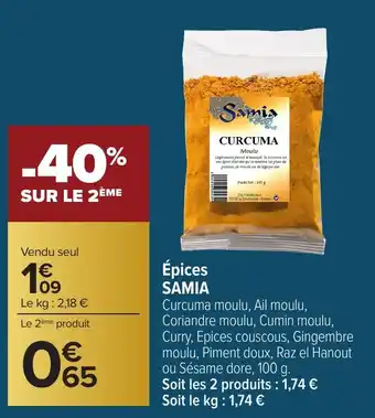 Carrefour SAMIA Épices offre