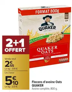 Carrefour QUAKER Flocons d'avoine Oats offre