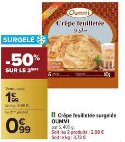 Carrefour OUMMI Crêpe feuilletée surgelée offre