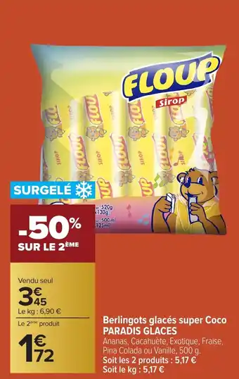Carrefour PARADIS GLACES Berlingots glacés super Coco offre