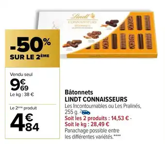 Carrefour Batonnets Lindt Connaisseurs offre