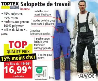 Norma TOPTEX Salopette de travail offre