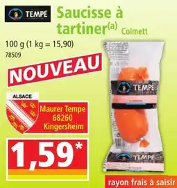 Norma TEMPE Saucisse à tartiner offre