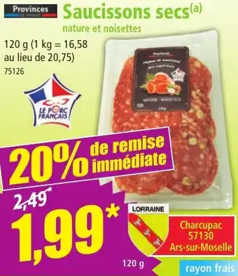 Norma Provinces Saucissons secs offre