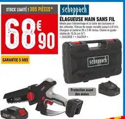 Brico Cash Scheppach Élagueuse Main Sans Fil offre