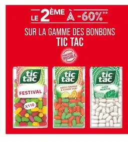 Match Tic Tac Le 2ème à -60% sur la gamme des bonbons Tic Tac offre