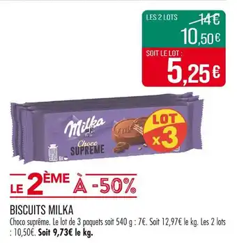 Match MILKA Biscuits offre