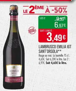 Match SANT'ORSOLA Lambrusco emilia igt offre