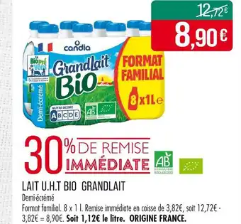 Match GRANDLAIT Lait u.h.t bio offre