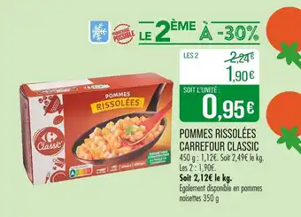 Match Carrefour Classic Pommes Rissolées offre