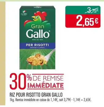 Match Gran Gallo Riz pour Risotto Gran Gallo offre