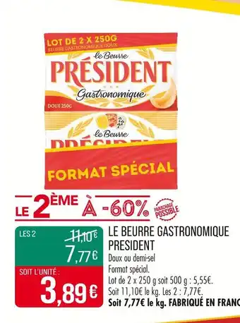 Match PRESIDENT Le beurre gastronomique offre