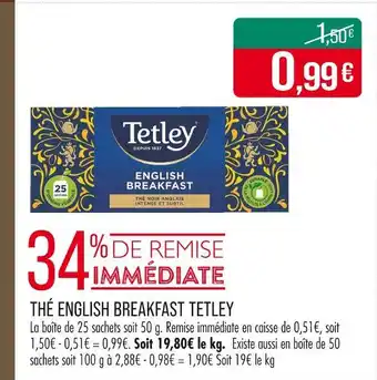 Match Tetley Thé english breakfast offre