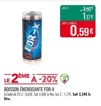 Match FOR-X Boisson énergisante offre