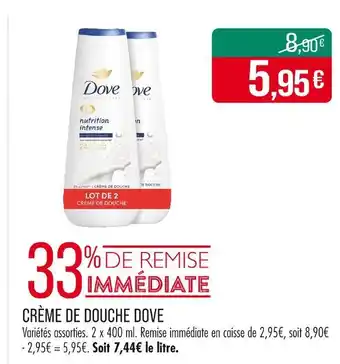 Match DOVE Crème de douche offre