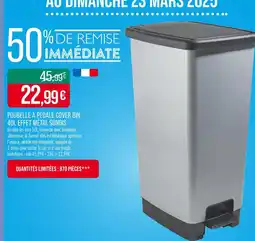 Match Sundis Poubelle à pédale cover bin 40L effet métal offre