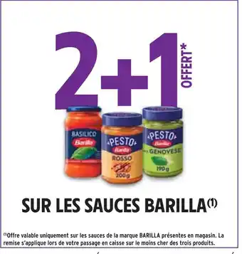 Intermarché 2+1 offert sur les sauces barilla offre