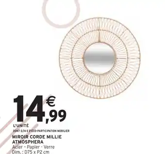 Intermarché ATMOSPHERA Miroir corde millie offre