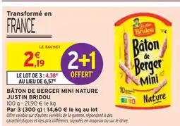 Intermarché Justin Bridou Bâton de Berger Mini Nature offre