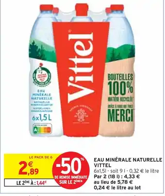 Intermarché VITTEL Eau minérale naturelle offre