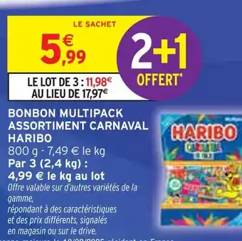 Intermarché HARIBO Bonbon multipack assortiment carnaval offre