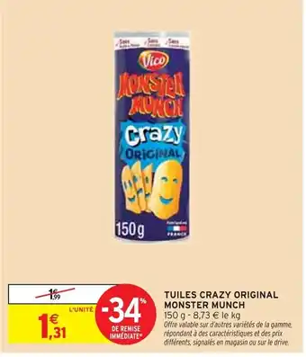 Intermarché VICO Tuiles Crazy Original Monster Munch offre