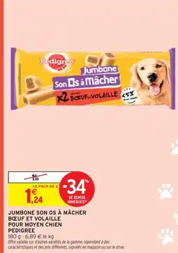 Intermarché PEDIGREE Jumbone son os à mâcher bœuf et volaille pour moyen chien offre