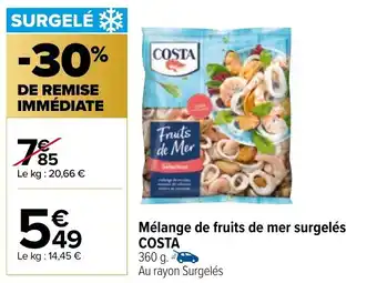 Mélange De Fruits De Mer Surgelés Costa