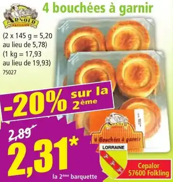 Norma 4 bouchées à garnir offre