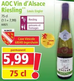 Norma AOC Vin d'Alsace Riesling Louis Engler offre