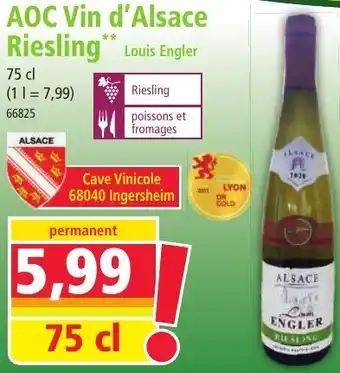 Norma AOC Vin d'Alsace Riesling Louis Engler offre