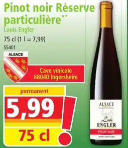 Norma Pinot noir Réserve particulière Louis Engler offre