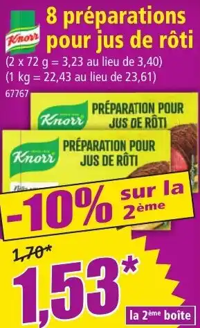 Norma 8 préparations pour jus de rôti offre