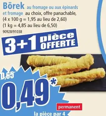 Norma Börek au fromage ou aux épinards et fromage offre